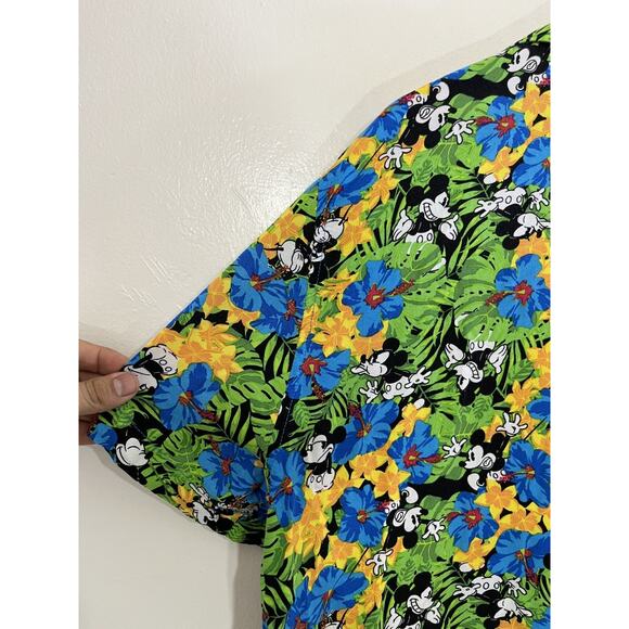 Y2K Disney Mickey Mouse Tropical Camp Shirt XL Hawaiian Vacation Resort Beach 90 - Picture 9 of 13
